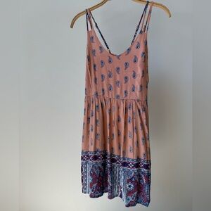 Paisley Print Spaghetti Strap Dress